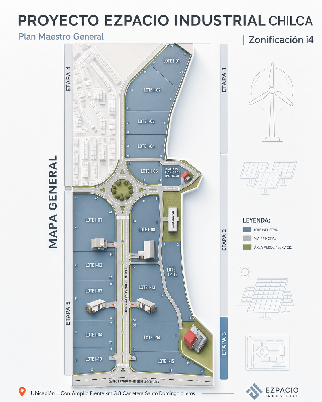 Plan maestro general del Proyecto EZPacio Industrial Chilca